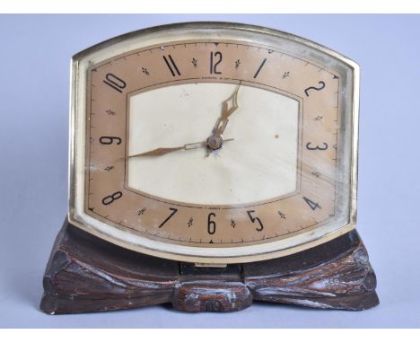 A Mid 20th Century Garrard 8 Day Mantel Clock on Wooden Stand 