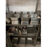 Gros Lot de contenants acier inox sur rack