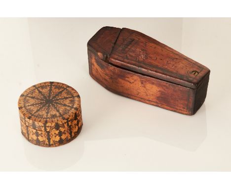 Treen - An early to mid-19th century English novelty snuff or tobacco box, circa 1830-60In the form of a coffin, with sliding