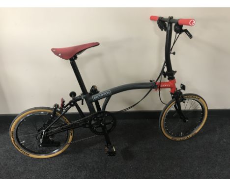 A Brompton CHPT 3 folding light weight bicycle, frame number 651147, serial number 1807020239 CONDITION REPORT: The bike has 