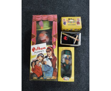 Three boxed Pelham puppets - Great Uncle Bulgaria, Poodle and Suppy, two additions of Pelham puppet news 