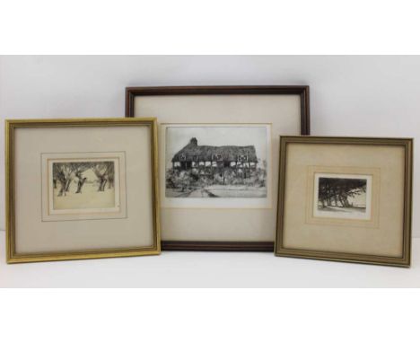 AFTER MARTIN CAULKIN 'Number 1 &amp; 2 The barn', 'This River', 'Untitled', Three limited engravings, the untitled print depi