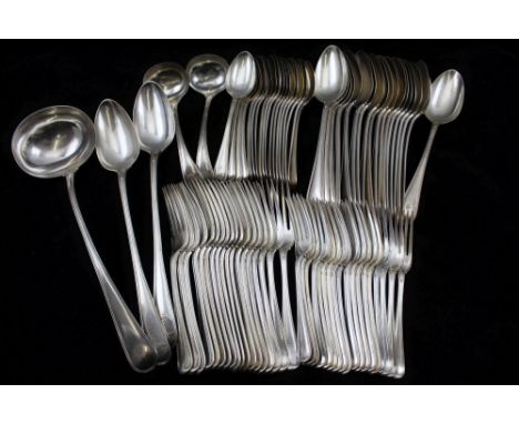 AN ELECTRO PLATED CANTEEN OF CUTLERY FOR EIGHTEEN PLACE SETTINGS, comprising; dinner and dessert forks, soup and dessert spoo