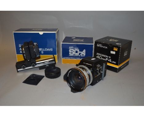 A BOXED ZENZA BRONICA SQ-A MEDIUM FORMAT SLR CAMERA, fitted with a 40mm 1:4 Zenzanon-S lens with its original box and a boxed