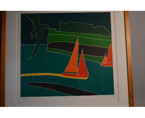 PHILIP SUTTON A.R.A (BRITISH b.1928-), 'Cornwall', a Limited Edition signed colour woodcut print, No.1/100, signed, titled an