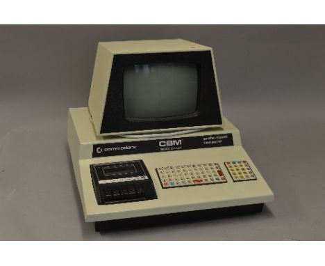 A VINTAGE COMMODORE PET 2001-8 PERSONAL COMPUTER, with an Integrated Datasette Drive and Chiclet keyboard, Serial No.1007413 