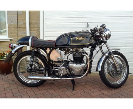A Norton 750 Cafe Racer motorcycle, recently restored (see bike for full list of works done). 1957 wide line feather bed fram