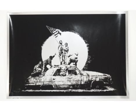 Banksy (B 1974) 'Silver Flag', screen print on silver foil coated chromalux paper with full margins, 2006, numbered 431 of 10