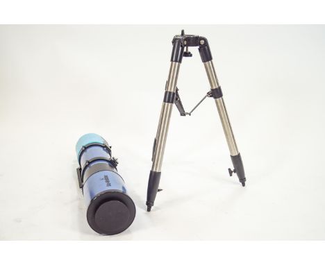A Sky Watcher telescope with a tripod and an EQ4 refractor mount
