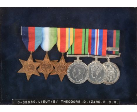 Medals - WW2 group of six to Lieutenant (E) Theodore D Izard, Royal Canadian Navy, The Defence Medal, The Victory Medal, Cana