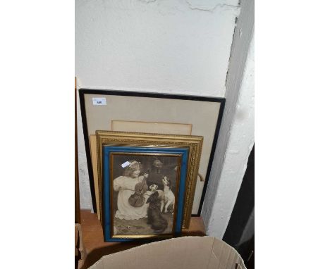 Mixed Lot: Coloured portrait engraving John Caius and three various others (4)