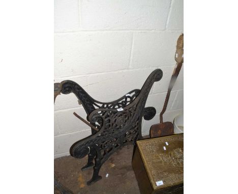 Pair of cast iron bench ends