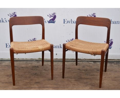 NIELS OTTO MOLLER, (DANISH, 1920-1982) FOR J.L. MOLLERS, two teak Model 77 dining chairs, 76cm high (2)
