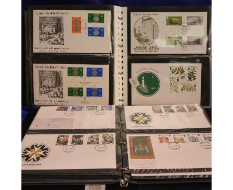 Three albums of first day covers. Not available for in-house P&amp;P, contact Paul O'Hea at Mailboxes on 01925 659133 