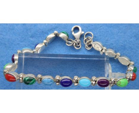 925 bracelet set with semi precious cabochon stones. P&amp;P Group 1 (£14+VAT for the first lot and £1+VAT for subsequent lot