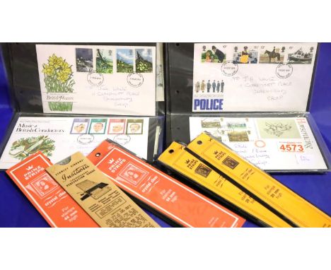 Approximately fifty first day covers 1979-1981, loose mint stamps and a quantity of Prinz strips. P&amp;P Group 1 (£14+VAT fo