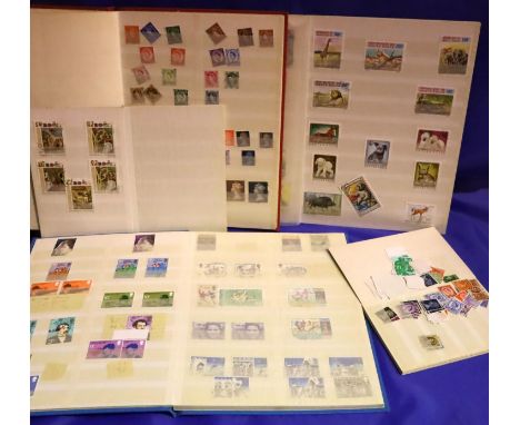 Three stock albums of GB Mint and used stamps and two others including Disney. P&amp;P Group 1 (£14+VAT for the first lot and