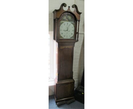 A George III 8 day longcase clock, the arched top painted dial inscribed George Stuart, NewcastleLocation: 