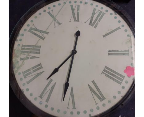 A Contemporary circular metallic framed coffee table with the table top being an oversized clock in working order (battery op