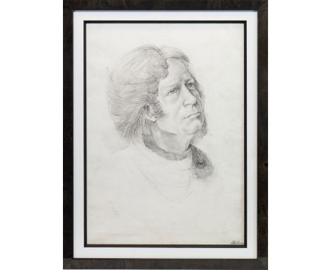 * PETER HOWSON OBE (SCOTTISH b 1958), PORTRAIT OF A MAN pencil on paper, signed 40cm x 28cm Mounted, framed and under glass