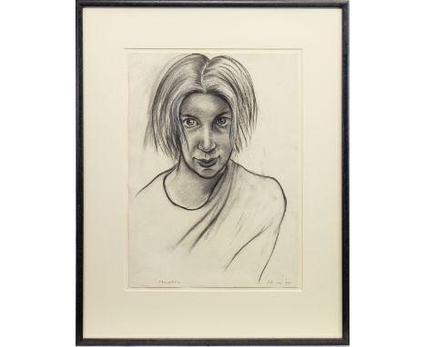 * PETER HOWSON OBE (SCOTTISH b 1958), MAUREEN charcoal on paper, signed, titled and dated '93 41cm x 29cm Mounted, framed and