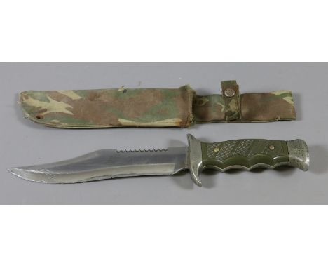 A Martimer hunting knife and sheath.
