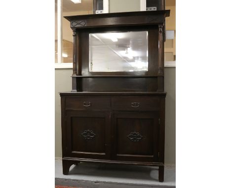 An Edwardian mahogany mirror back sideboard.
