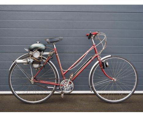 Ladies Trent Sports bicycle with Power Pak rear wheel engine unit. 49cc. 1952. Reg. UXS 464. V5