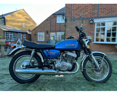 Suzuki GT500 motorcycle. 1976. 493cc. Frame No.100193Engine No. 100445UK supplied bike. Runs and rides. Comes with lots of hi