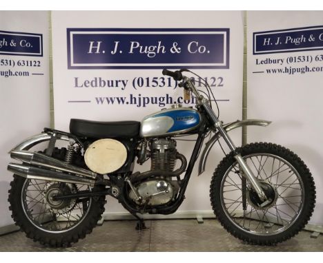 Triumph TR5MX motorcycle. 1973. 499cc. Frame No. 75563Engine No. TR5MXHH75563Running when dry stored in 2022. Engine turns ov