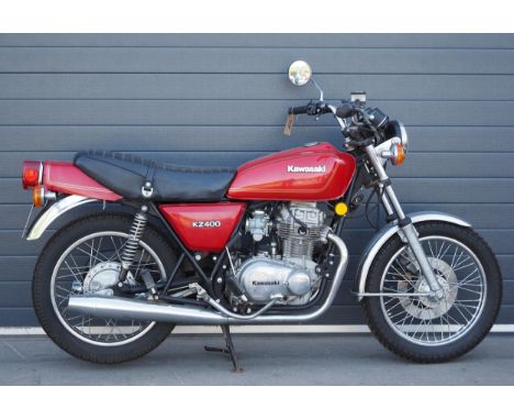 Kawasaki KZ400 motorcycle. 1979. 398cc. Frame No. K4-107334Engine No. K4E147672Reg. ATH 504T. V5 and key.