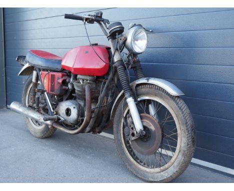 Triumph T120/BSA A65 Special motorcycle project. 654cc. Frame No. 20VCN687167Triumph T120 oil in frame with a racing BSA A65 