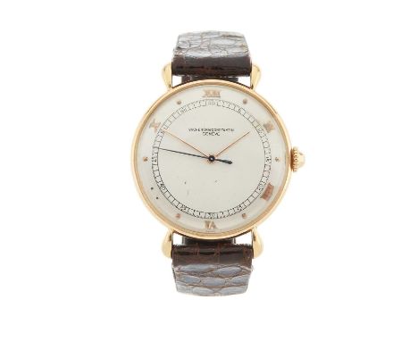 Vacheron Constantin, an 18ct gold wrist watch, signed manual wind movement calibre V454, numbered 459496, case numbered 29692