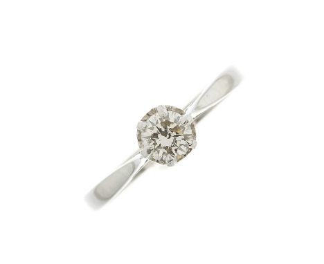 An 18ct gold brilliant-cut diamond single-stone ring, with tapered shoulders, diamond estimated weight 0.30ct, J-K colour, P1