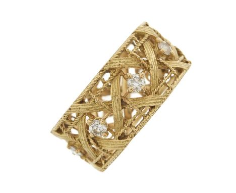 Dior, an 18ct gold brilliant-cut diamond accent My Dior openwork band ring, signed Dior, serial 026981, estimated total diamo