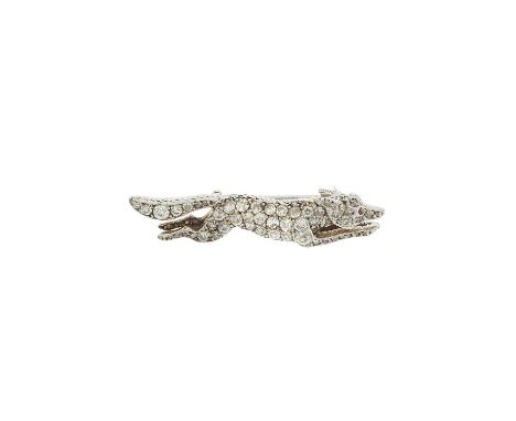 An early 20th century pave-set diamond fox brooch, with ruby cabochon eye, estimated total old-cut diamond weight 0.80ct, len