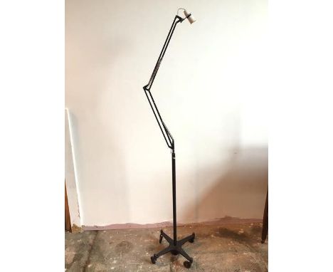 A rare 1940s Herbert Terry anglepoise floor lamp, missing shade, model 1209, stamped The 'Anglepoise' Pat in UK and abroad (h