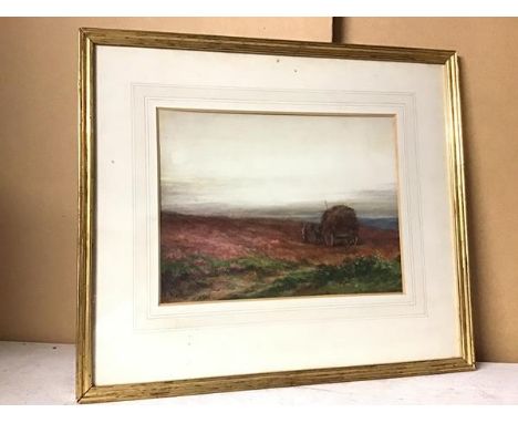 R. Murplus (?), NBA. Haycart in Field with Figure, watercolour (23cm x 31cm)