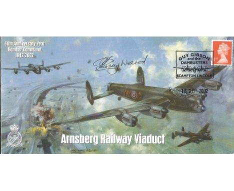 WW2 RAF Sqn Ldr E Gray Ward (617 Sqn) Signed Arnsberg Railway Viaduct First Day Cover. 5 0f 13 Certified Copies. British 1st 