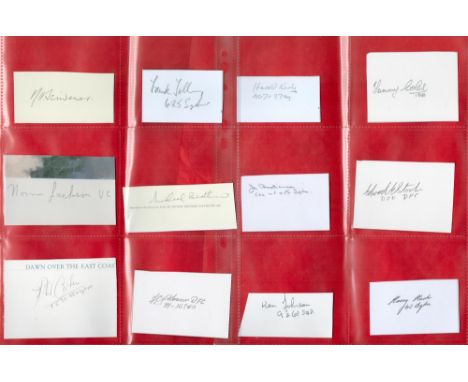 WW2 Collection of 24 RAF Bomber Command veterans Signature cards. Signatures include, Norman Jackson VC, Sir Michael Beetham,