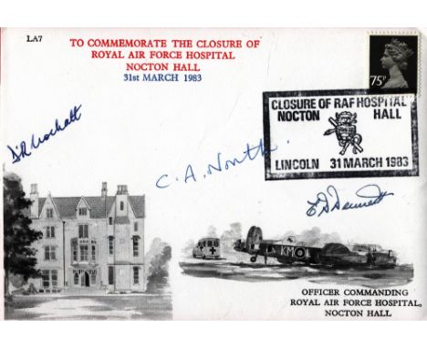 Falklands War Multi Signed Commemorate the Closure of RAF Hospital Nocton Hall Flown FDC. Personally Signed by The Right Wors