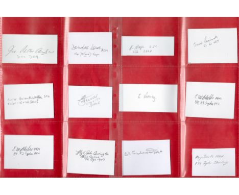 WW2 Collection of 12 RAF Bomber Command veterans Signature cards. Signatures include, Joe Petrie Andrews, Douglas Lowe, E Chi