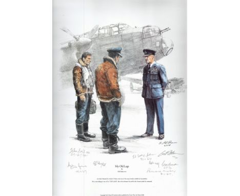 WW2. Gil Cohen Multi Signed My Old Lags Colour 17x13 Print. Limited Edition 104/200. Personally Signed in pencil by Bernard M
