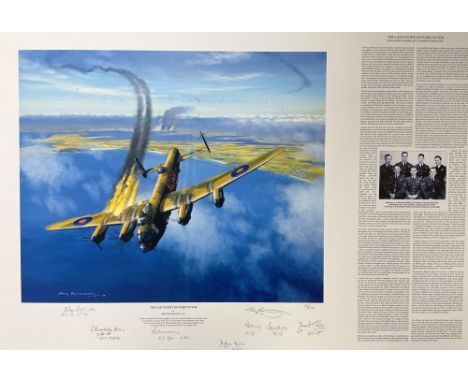 Mark Postlethwaite Multi Signed Colour 28x19 Print Titled The Last Flight Of Dark Victor. Limited Edition 15/150. Hand signed