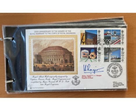WW2 Collection of 8 Signed 200th Anniv of the award of the royal warrant to the corps of Royal Engineers First Day Cachet Cov