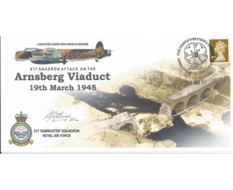 WW2 RAF Warrant Officer Benjamin Bird (617 Sqn) Signed Arnsberg Viaduct First Day Cover. 4 of 19 Certified Copies British 1st
