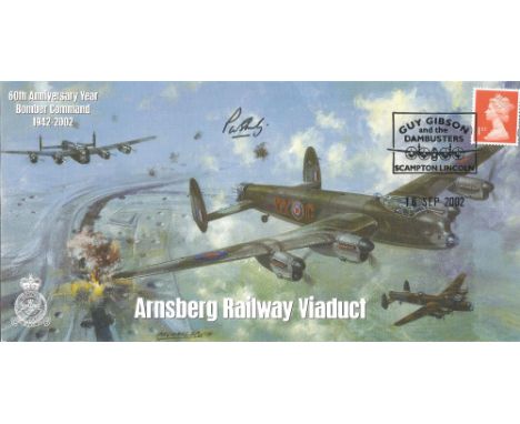 WW2 RAF Flt Lt Patrick Shirley (617 Sqn) Signed Arnsberg Railway Viaduct First Day Cover. 5 0f 13 Certified Copies. British 1