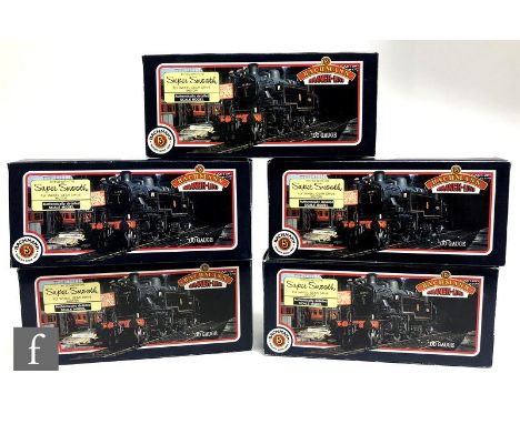 Five OO gauge Bachmann Ivatt 2-6-2 BR black tank locomotives, comprising two 31-452 '41313' and three 31-451 '41241', all box