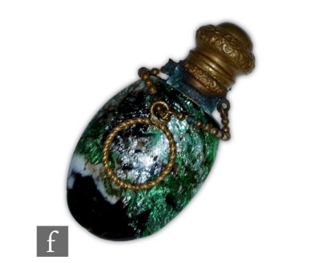 A 19th Century scent bottle by Giacomo Franchini, and produced by Pietro Bigaglia of compressed ovoid form and decorated with