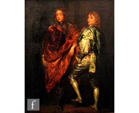 AFTER SIR ANTHONY VAN DYCK (1599-1641) -'Portraits of Two Young English Men', oil on canvas, framed 41cm x 33cm, frame size 5